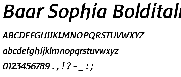 Baar Sophia BoldItalic font